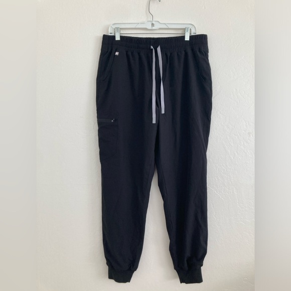 FIGS Black Zamora FREEx Mesh Lined Jogger Scrub Pants Women's Large W21SW2036 - Picture 1 of 9